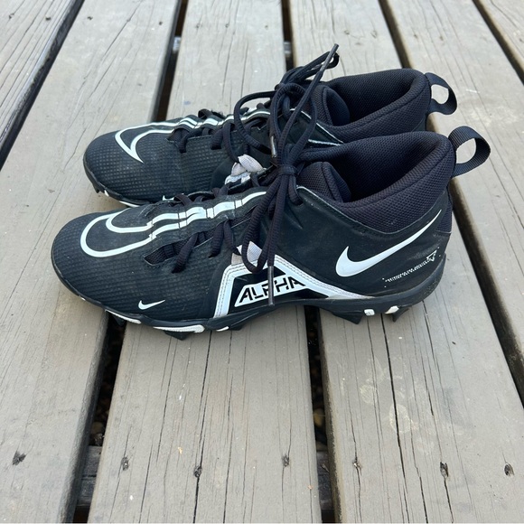 Nike Alpha Menace 3 Shark Black Football Mid Top Cleats | Men’s Size 10 - Picture 9 of 10